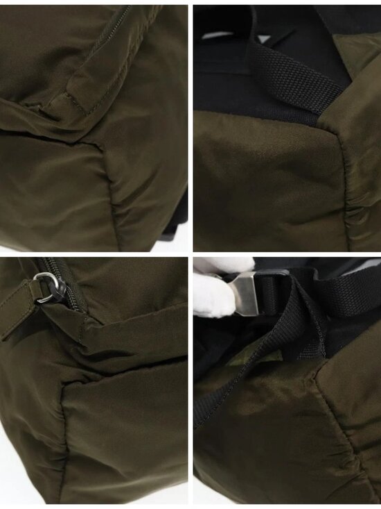PRADA Backpack Nylon Khaki Silver Auth ep5764 main image 16